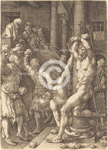 The Two Elders Stoned by the People, 1555. Creator: Heinrich Aldegrever.