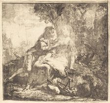 The Two Lovers (Les deux amants), 1750. Creator: Gabriel de Saint-Aubin