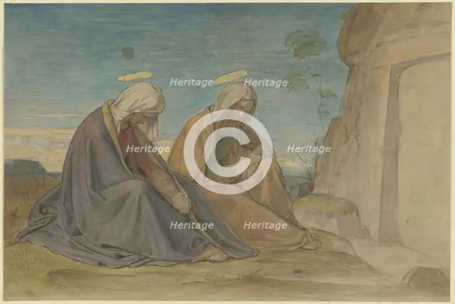 The two Marys at the grave, before 1837. Creator: Philipp Veit.