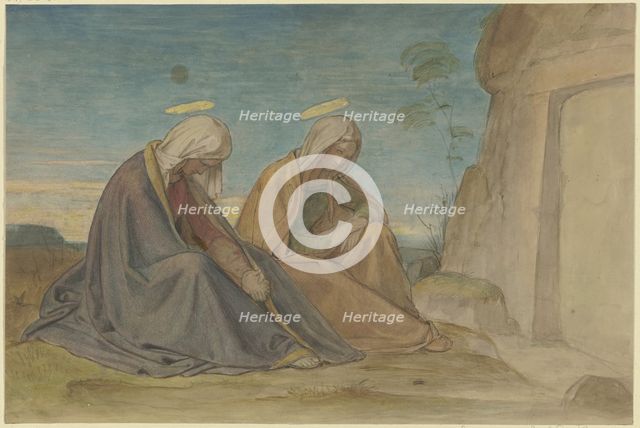 The two Marys at the grave, before 1837. Creator: Philipp Veit.