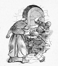 The Two Men Were Felled Simultaneously 1932. Creator: Howard Davie