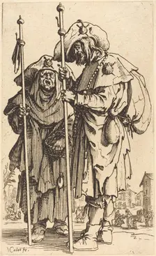 The Two Pilgrims, c. 1622. Creator: Jacques Callot
