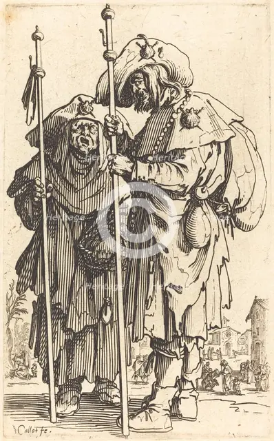 The Two Pilgrims, c. 1622. Creator: Jacques Callot.