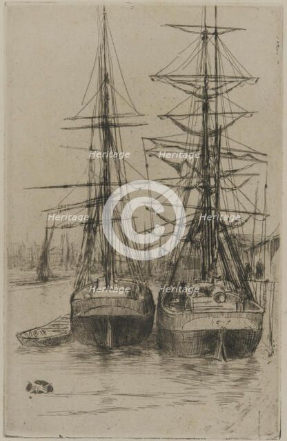 The Two Ships, 1875. Creator: James Abbott McNeill Whistler.
