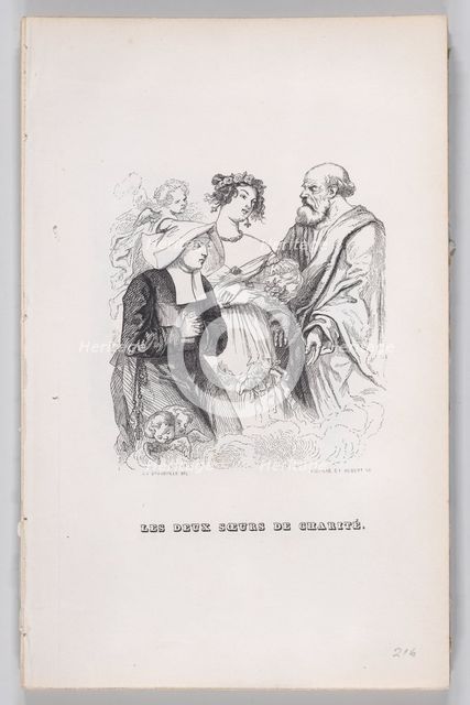 The Two Sisters of Charity from The Complete Works of Béranger, 1836. Creators: Louis-Henri Brevière, Cesar-Auguste Hebert.
