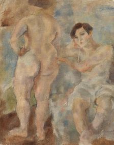 The two Sisters from Bretagne, 1928. Creator: Jules Pascin