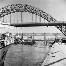 The Tyne Bridges, Newcastle upon Tyne, 1955. Artist: Eric de Maré