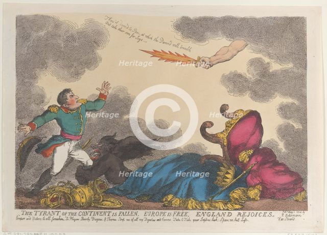 The Tyrant of the Continent is Fallen, Europe is Free, England Rejoices, May 1, 1814., May 1, 1814. Creator: Thomas Rowlandson.