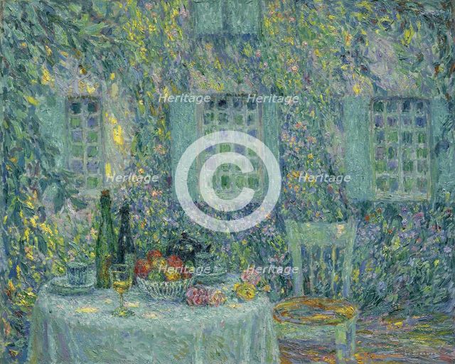 The Table. The Sun on the Leaves, Gerberoy, 1917. Artist: Le Sidaner, Henri (1862-1939)