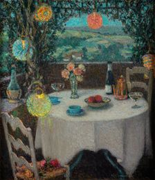 The Table under the Arbor (La table sous la tonnelle), 1932. Creator: Henri Eugene Le Sidaner