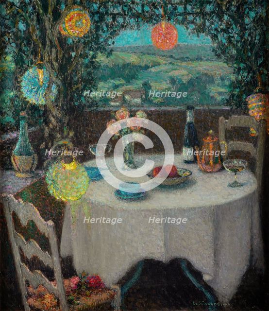 The Table under the Arbor (La table sous la tonnelle), 1932. Creator: Henri Eugene Le Sidaner.