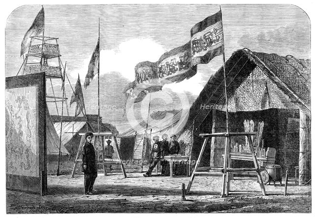The Taeping Rebellion in China: entrance to Ching-Wang's tent, Soo-Chow, 1864. Creator: Unknown.
