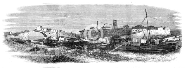 The Taeping Rebellion in China: fortified bridge, Soo-Chow, 1864. Creator: Unknown.