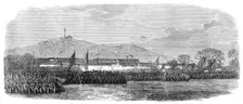 The Taeping Rebellion in China: troops of the Quinsan Garrison..., forming square, 1864. Creator: Unknown