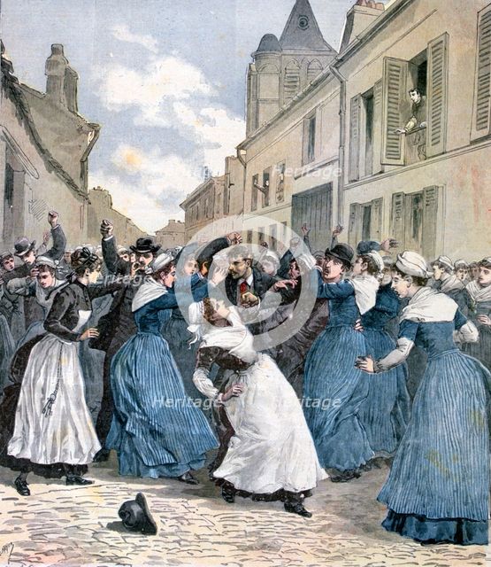 The taking away of the insane in Villejuif, Paris, 1891. Artist: Henri Meyer