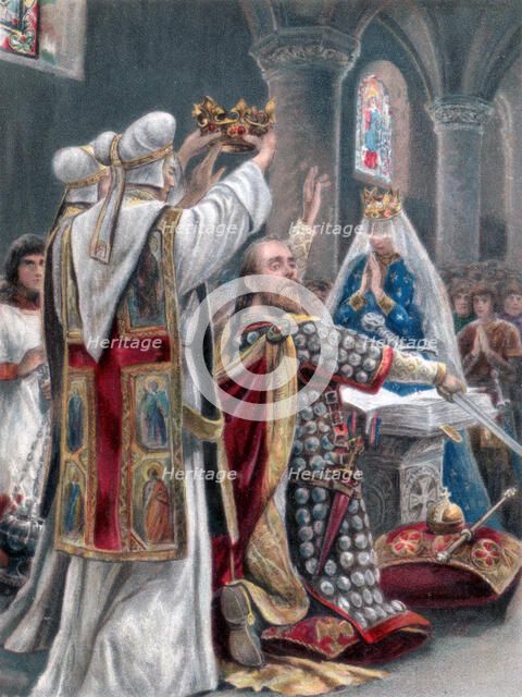 The taking of the oath by Edward the Confessor, Winchester, 1042, (1902). Artist: Unknown