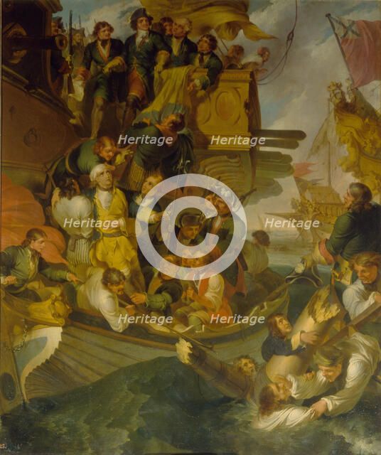 The Taking of Admiral Nils Ehrenskiöld in the Battle of Gangut, Mid of the 18th cen.. Artist: Porter, Robert Carr (1777-1842)