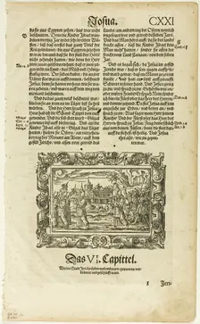 The Taking of Jericho from Catholische Bibell, plate ten from Woodcuts...1564, assembled...1937. Creator: Virgil Solis