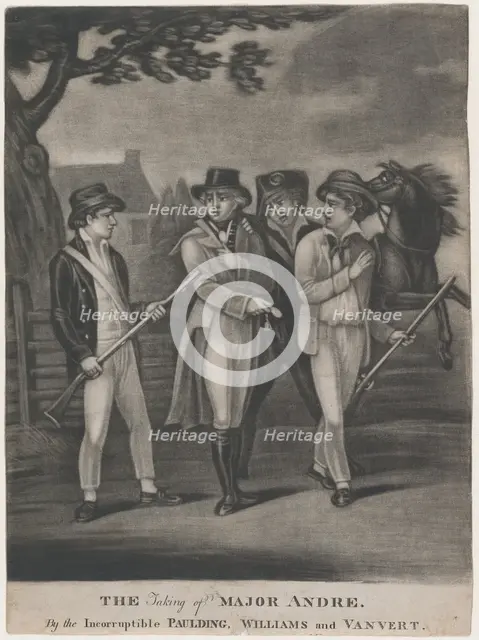 The Taking of Major André by the Incorruptible Paulding, Williams and Vanvert, Jul..., July 4, 1812. Creators: Unknown, T. W. Freeman, John Paulding.