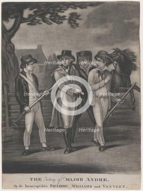 The Taking of Major André by the Incorruptible Paulding, Williams and Vanvert, Jul..., July 4, 1812. Creators: Unknown, T. W. Freeman, John Paulding.