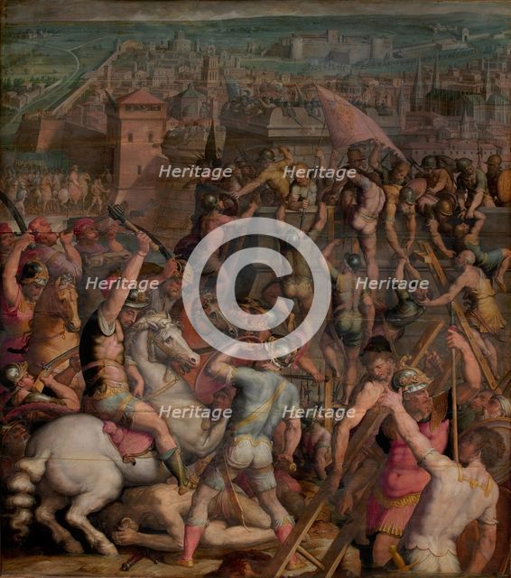 The taking of Milan, 1555-1562. Artist: Vasari, Giorgio (1511-1574)