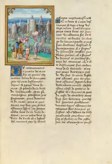 The Taking of Nevele; Livre des faits de Jacques de Lalaing, about 1530. Creator: Master of the Getty Lalaing