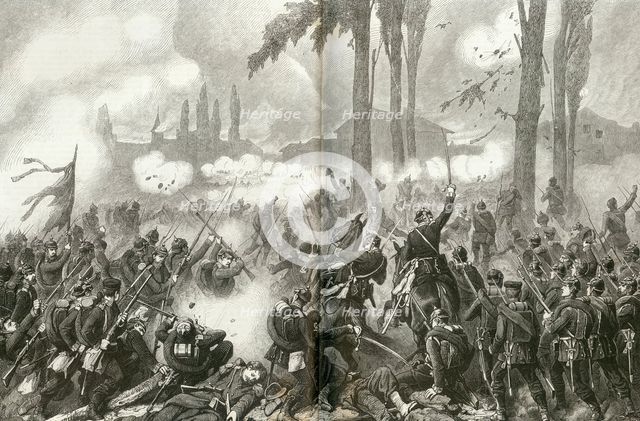 The taking of Saint-Privat-la-Montagne at the Battle of Gravelotte, 1871.