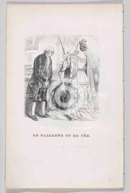 The Tailor and the Fairy from The Complete Works of Béranger, 1836. Creator: Fournier & Perrotin.