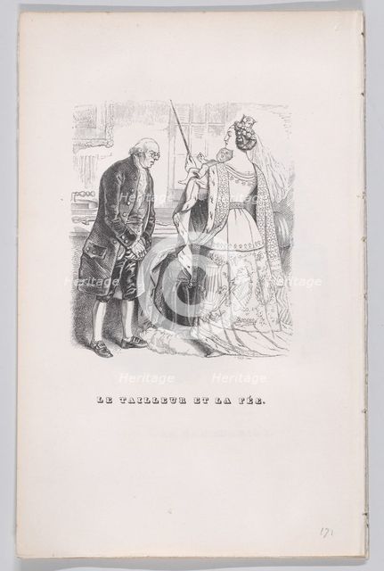 The Tailor and the Fairy from The Complete Works of Béranger, 1836. Creator: Fournier & Perrotin.