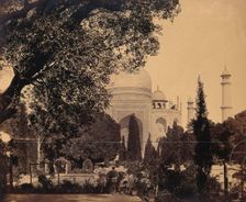 The Taj Mahal, Agra, India; gardens in the foreground, c1858. Creator: Felice Beato