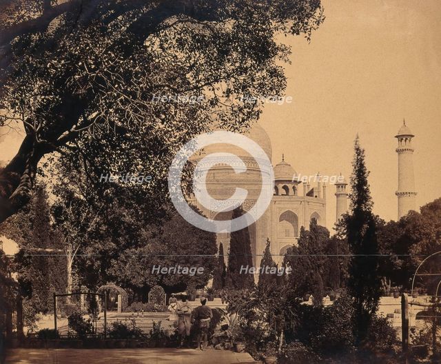 The Taj Mahal, Agra, India; gardens in the foreground, c1858. Creator: Felice Beato.