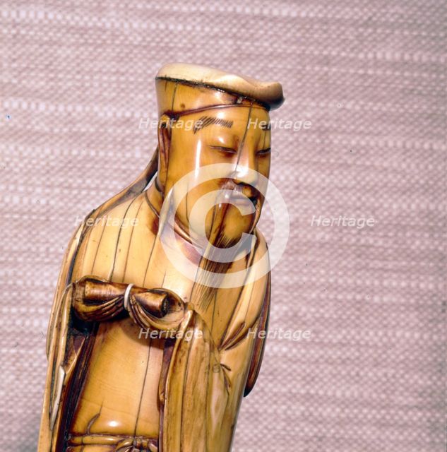 The Taoist Immortal, Zhang Guolao, Chinese Ivory, Ming Dynasty, 17th century. Artist: Unknown.