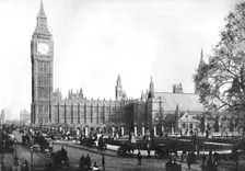"The Talking Shop" at Westminster 1909. Creator: Francis Frith & Co