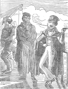 "The taller had a Spanish cloak, while his companion wore a...pair of high fisherman's boots", 1872. Creator: J. J.