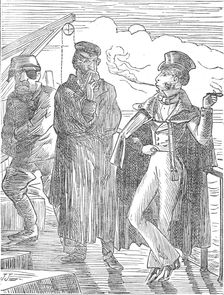 "The taller had a Spanish cloak, while his companion wore a...pair of high fisherman's boots", 1872. Creator: J. J.