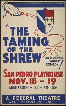 The Taming of the Shrew, San Antonio, 1936. Creator: Unknown