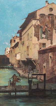 The tanneries of Via Capo di Lucca. Creator: Faccioli, Raffaele (1845-1916)