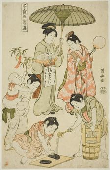 The Tanabata Festival, from the from the series "Precious Children's Games of the Five...", c. 1801. Creator: Torii Kiyonaga