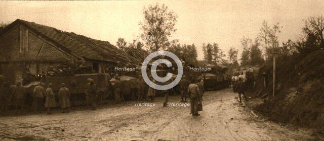 The tanks reassemble after battle, 1917 Creator: Unknown.