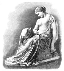 "The Task of Erinna, The Greek Poetess", sculptured by H. S. Leifchild,...Royal Academy, 1864. Creator: Unknown