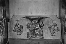 The Tapster a misericord in St Laurence's church, Ludlow, Shropshire, 1966. Artist: Laurence Goldman