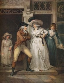 The Tavern Door, Laetitia Deserted by her Seducer is Thrown on the Town 1789. Artist: John Raphael Smith
