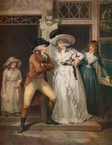 The Tavern Door, Laetitia Deserted by her Seducer is Thrown on the Town 1789. Artist: John Raphael Smith