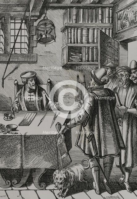 The Tax Collector, 1878. Creators: Albert Coinchon, Jules Jean Marie Joseph Huyot.