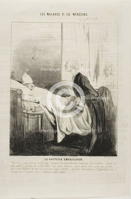 The Taxidermist Doctor, 1843. Creator: Charles Emile Jacque.