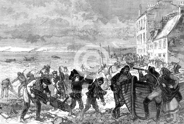 The Tay Bridge Disaster: pieces of wreck cast up on the beach at Broughty Ferry, 1880. Creator: Unknown.