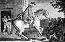 The Taylor riding to Brentford 1768.Artist: TS Stayner