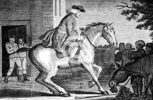 'The Taylor riding to Brentford', 1768.Artist: TS Stayner