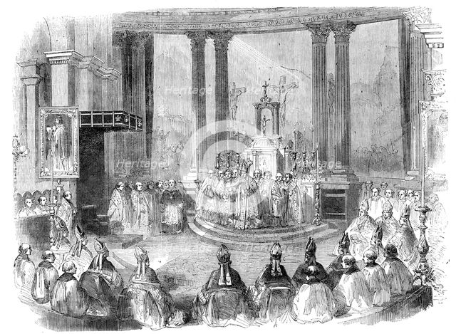 The "Te Deum" for Peace, at St. Mary's Roman Catholic Church, Moorfields - Cardinal Wiseman preachin Creator: Unknown.