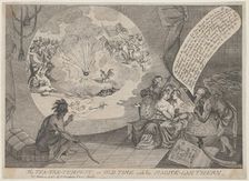 The Tea-Tax-Tempest, or Old Time with his Magick Lanthern, March 12, 1783., March 12, 1783. Creator: Anon